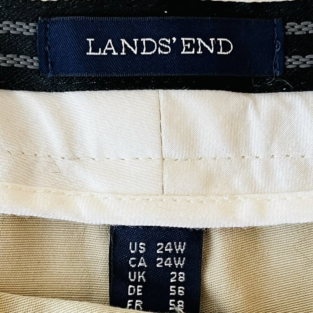 Lands' End Womens Beige Casual Twill Pants Sz 24W Stretch Straight Leg High Rise - Picture 6 of 11